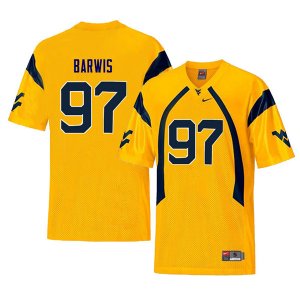 Men's West Virginia Mountaineers NCAA #97 Connor Barwis Yellow Authentic Nike Throwback Stitched College Football Jersey HV15C15FL